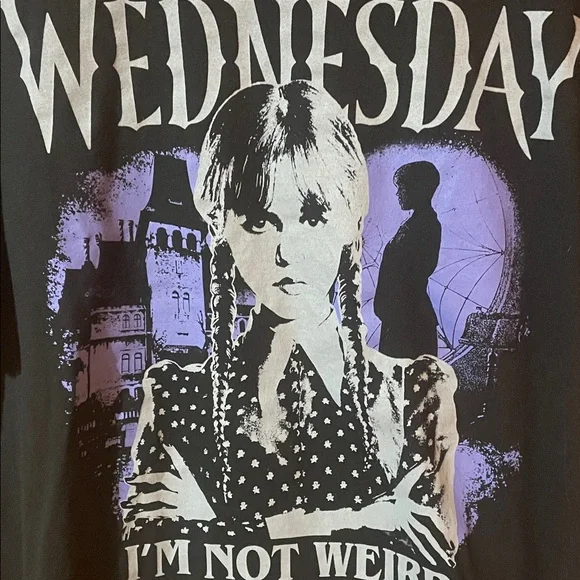 Black Graphic Tee - Wednesday Design - Picture 2 of 5